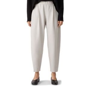 Eileen Fisher wool ankle lantern pant M chalk NWT
